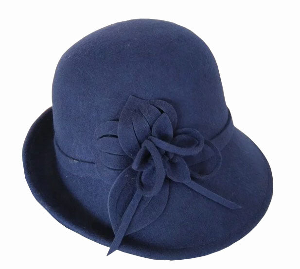 Navy 100% Wool Felt Hat