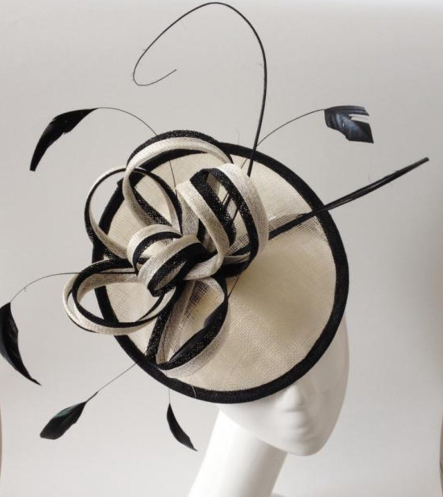 Black and White Fascinator