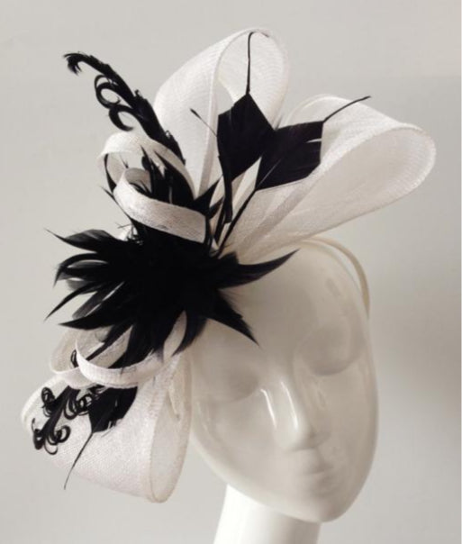 Black and White Fascinator