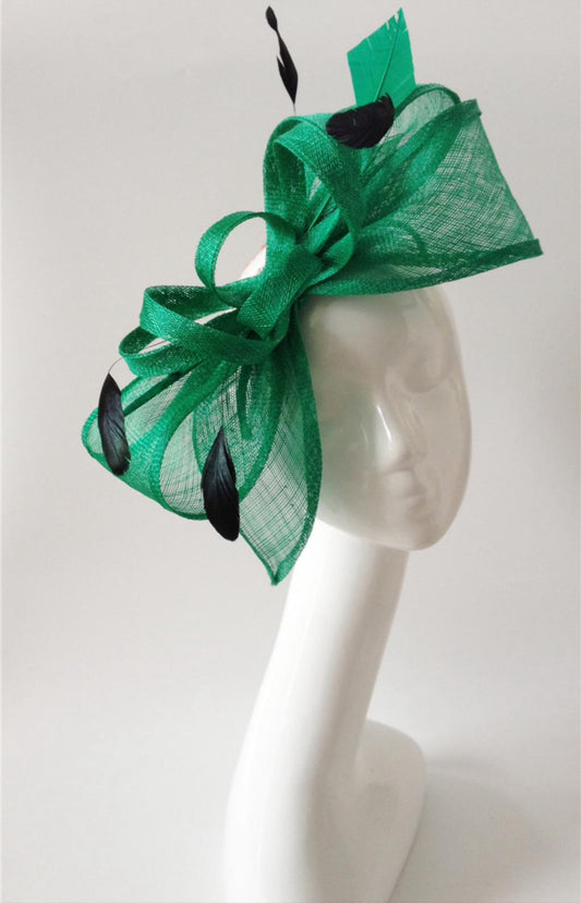 Green and Black Fascinator