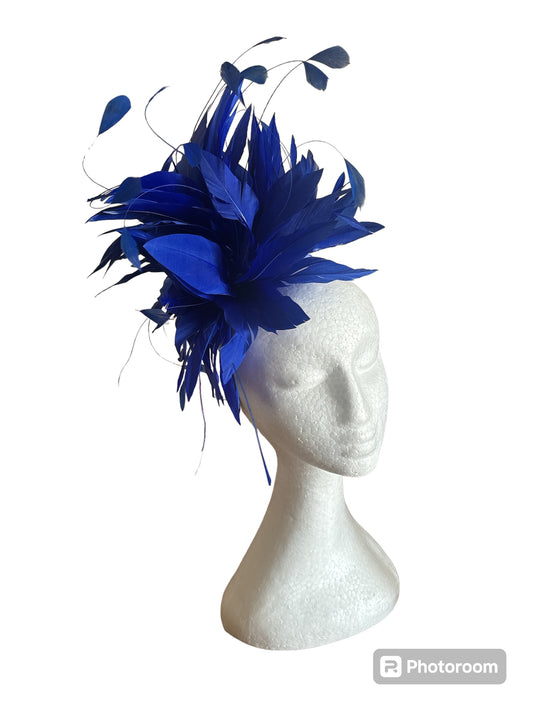 Royal Blue Feather Fascinator