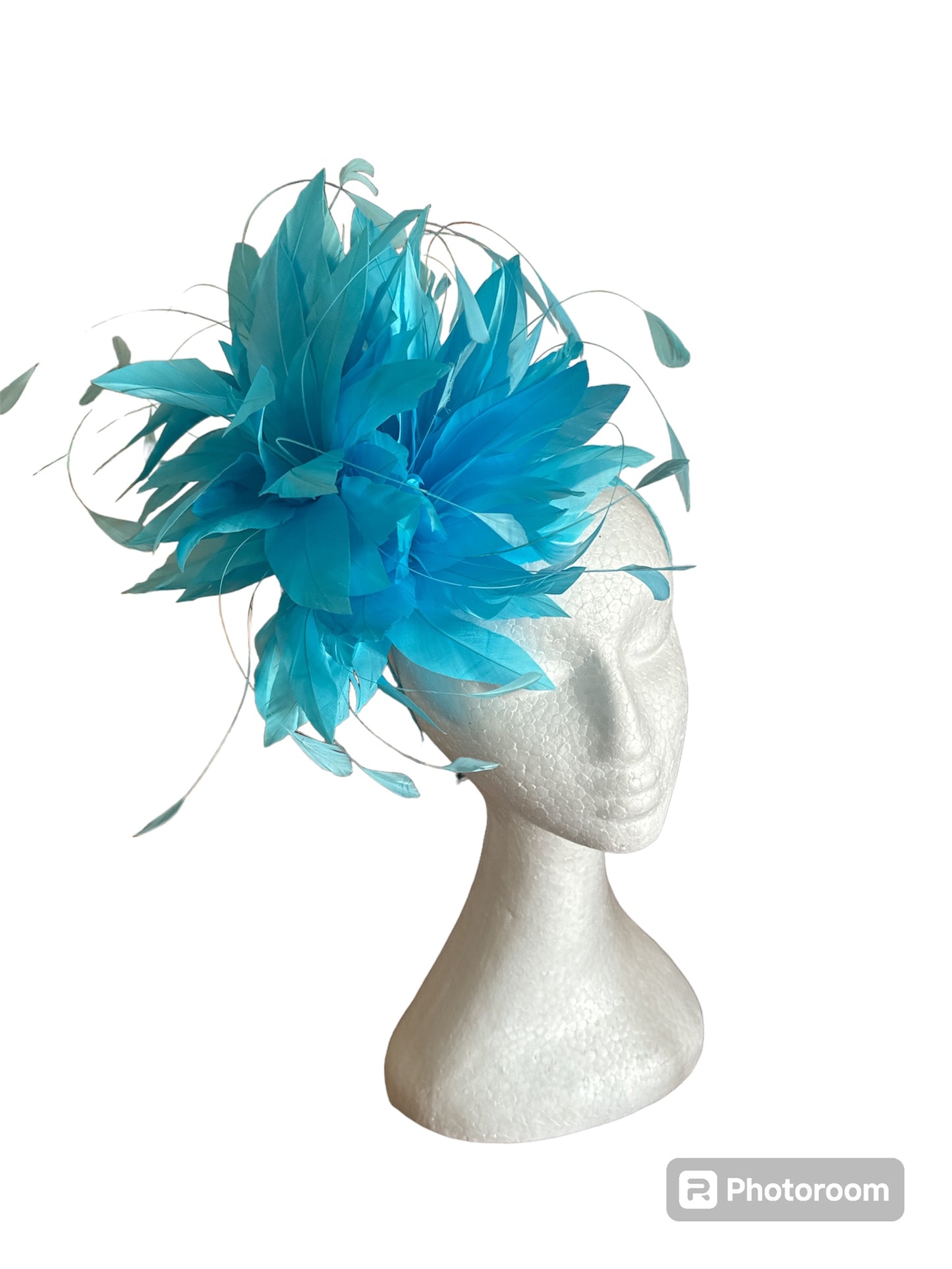 Aqua Feather Fascinator