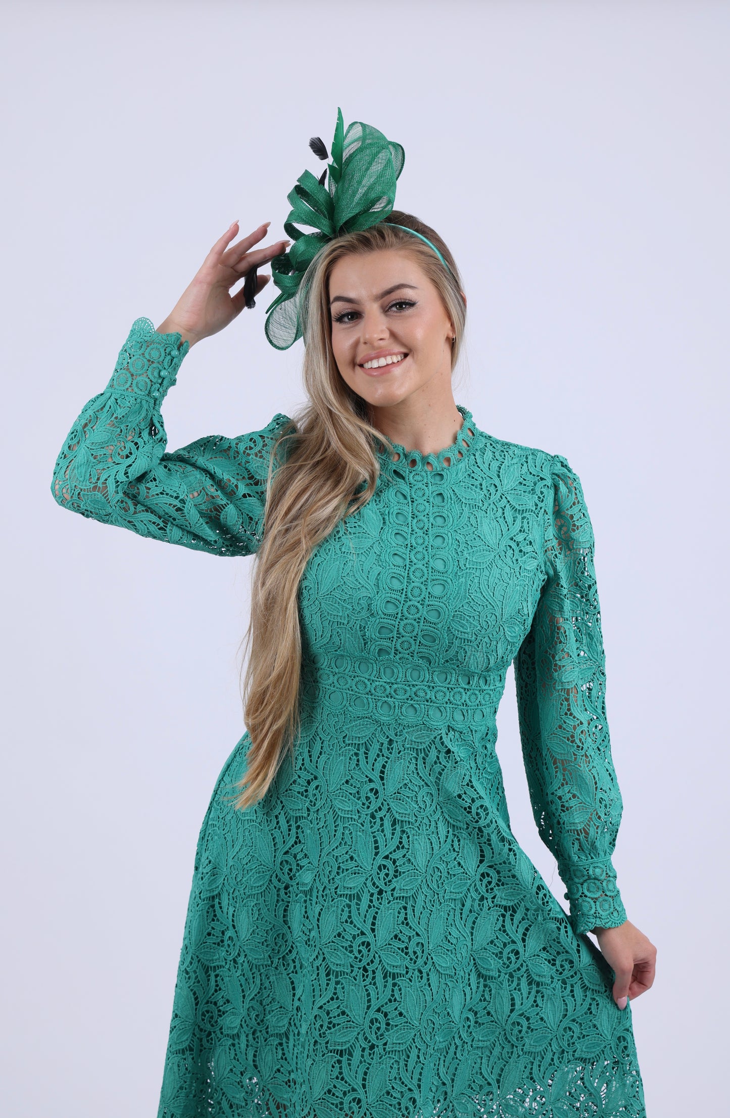 Green Lace long sleeved dress